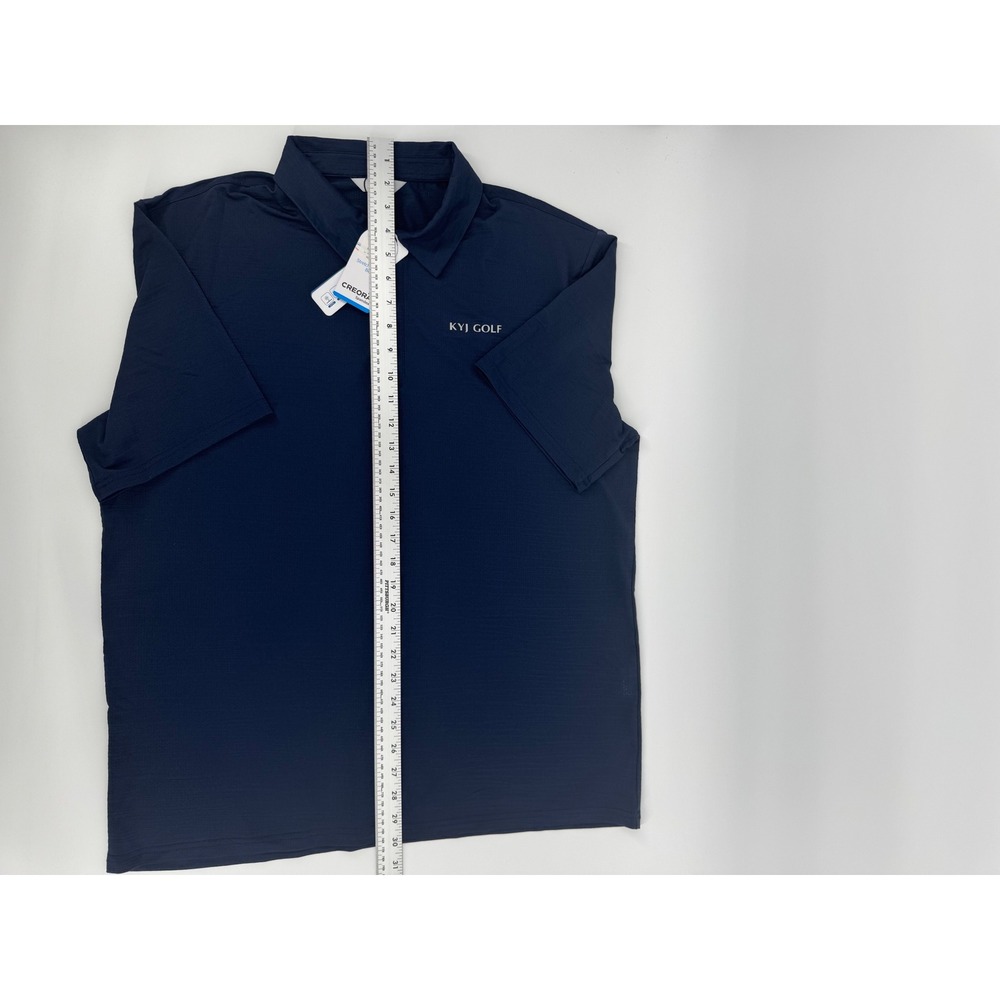 KYJ (Kim Young Joo) Golf Mens Navy Blue Performance Polo Shirt Size 110 L NWT - Picture 5 of 8